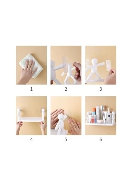 Menashop Banyo Mutfak Organizer Şampuan Kozmetik Baharat Kavanoz Düzenleyici Yapışkanlı Raf Çöp Adam 1 Ad fiyatları