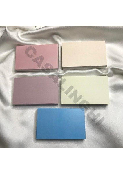 Yazısız Karışık Renkli Kart Tek Taraflı Tek Renk Boş Yazılabilir Mesaj Kartı 8x5 cm 50 Adet