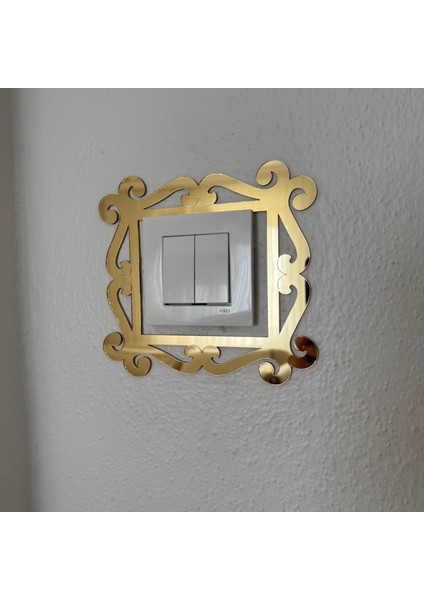 Tekli Gold Pleksi| Standart Piriz Çerçevesi |Tekli Gold Prizlik|16*16 CM|PR8010