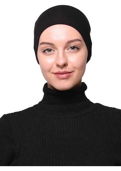 Kadın Penye Dikişsiz Tesettür Bandana Bone Spor Saç Bandı - Siyah fiyatları