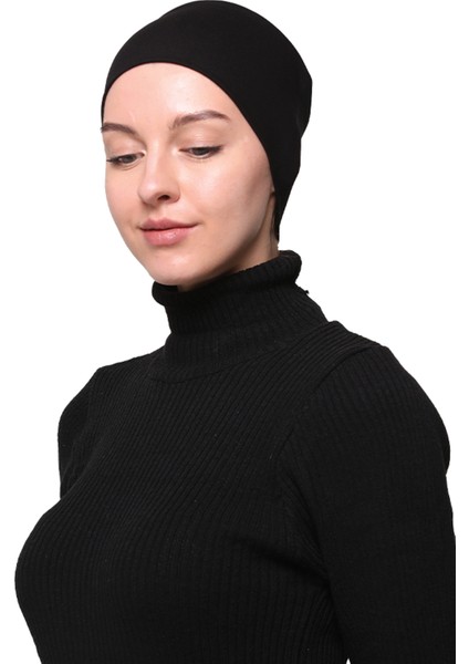Kadın Penye Dikişsiz Tesettür Bandana Bone Spor Saç Bandı - Siyah modelleri