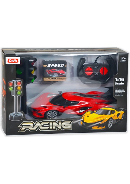 1:16 Uzaktan Kumandalı USB Araba Rc Trafik Işıklı Kırmızı 898A