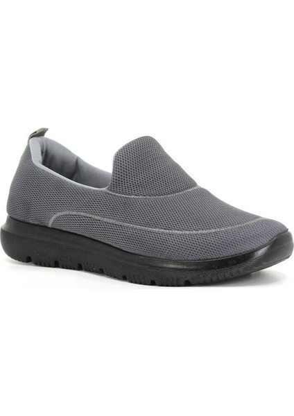 Polialabo Aqua Bağcıksız Büyük Beden Rahat Taban Poli Spor Ayakkabı Gümüş