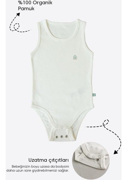 Organik New Basic Uzayan Atlet Body Bebek Boy Ekru