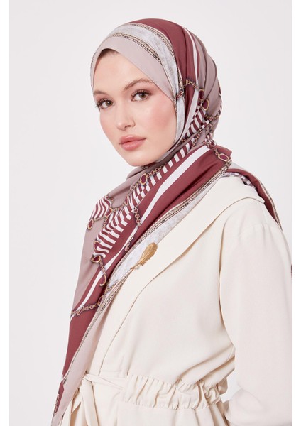 Bordo Zincir Desen Love modelleri