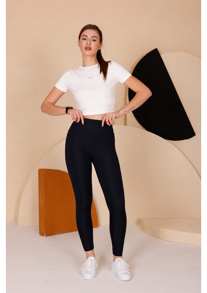 Kadın Lacivert Yüksel Bel Slim Fit Tayt - 3060