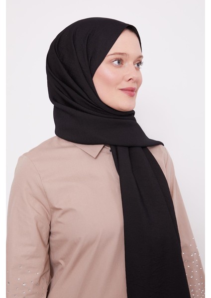 Siyah Leola Düz Şal