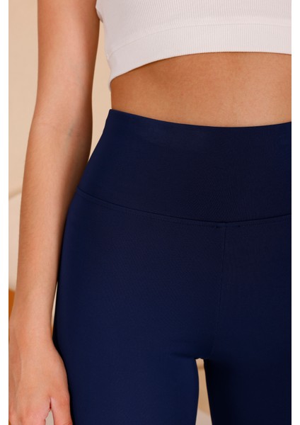 Kadın Açık Lacivert Yüksel Bel Slim Fit Tayt - 3060 indirimleri