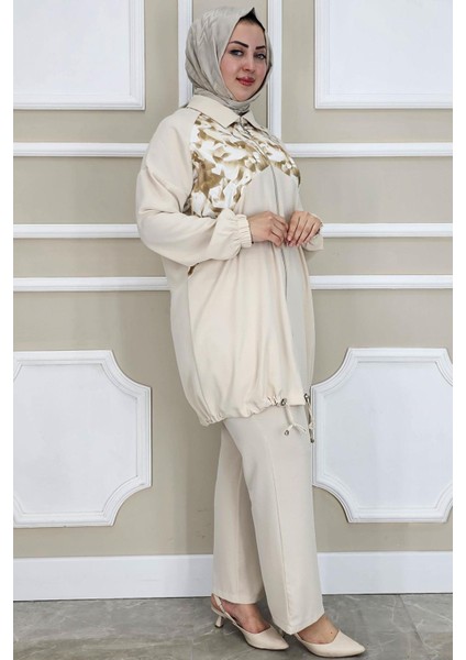 Kadın Desen Kombinli Tesettür Takım