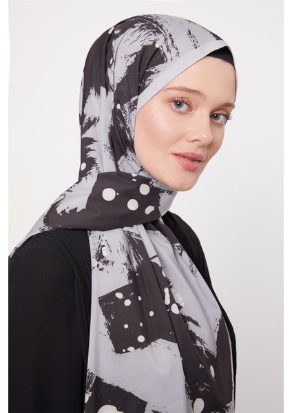 Gri Fırça Izi Desenli Elegance Şal modelleri