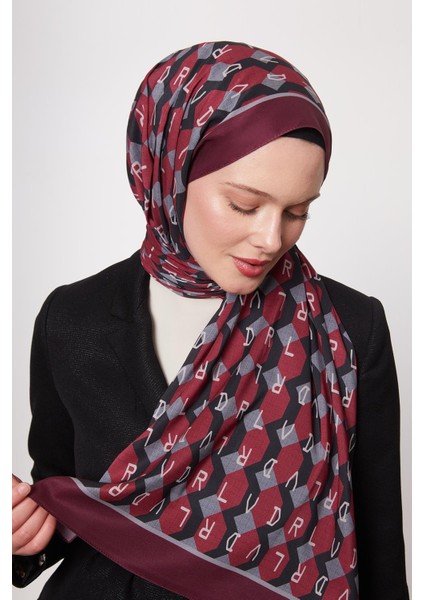 K.bordo Petek Desen Love Şal modelleri