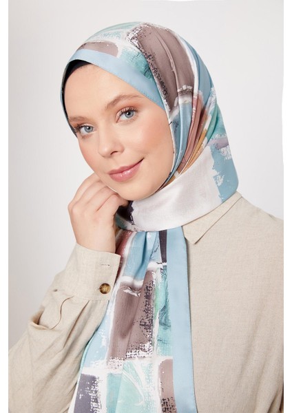 Mavi Kare Desen Twill Şal fırsatları