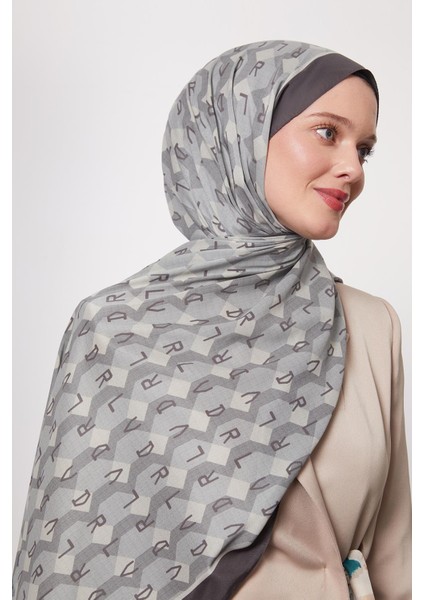 Su Yeşili Petek Desen Love Şal