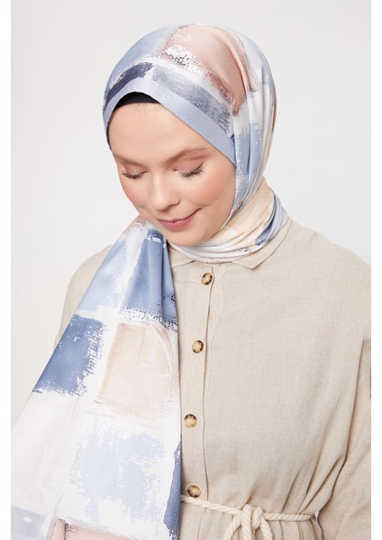 Açık Gri Kare Desen Twill Şal fiyatları