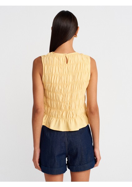 50845 Kolsuz Crop Bluz-Sarı fiyatları