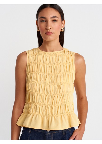 50845 Kolsuz Crop Bluz-Sarı fırsatları