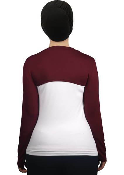 Uzun Kollu Tesettür Bolero - Bordo