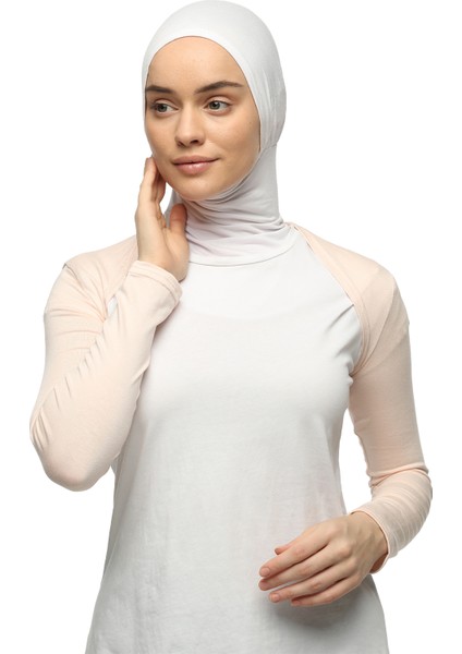 Uzun Kollu Tesettür Bolero - Bej