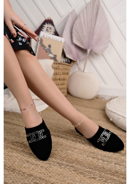 Kadın Günlük Terlik Siyah Şık Rahat Misafir Çeyiz Ev Terliği