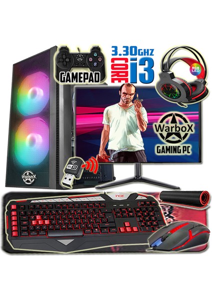 Papel I3 3.30GHZ 16GB Ram 240GB SSD 250GB HDD R7 240-4GB E.kartı 20" Monitör Masaüstü Bilgisayar