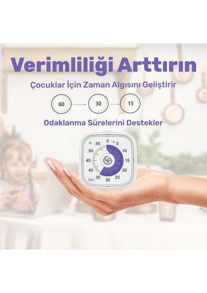 NPT31 Mutfak,ders,yemek Için 60DK Analog Alarm Zamanlayıcı,pomodoro Öğrenci Motivasyon Saati