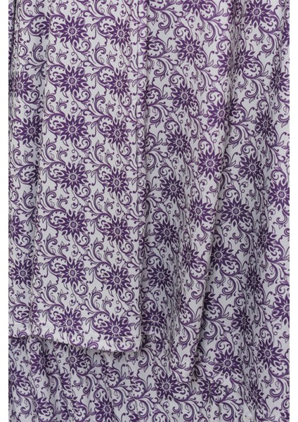 Pratik İki Parça Güneş Desenli Yarasa Kollu Başörtülü Likralı Tesettür Namaz Elbisesi 992 0326