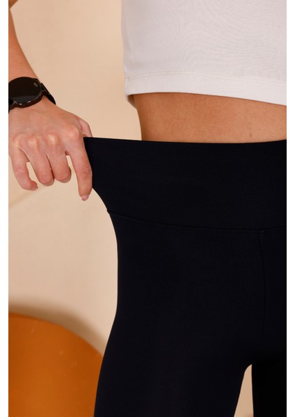 Kadın Lacivert Yüksel Bel Slim Fit Tayt - 3060