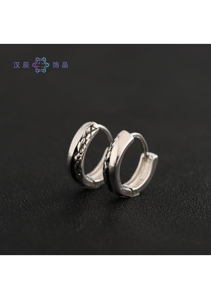 Küpe Erkek S925 Gümüş Küpe Gelgit Retro Küpe (Yurt Dışından)