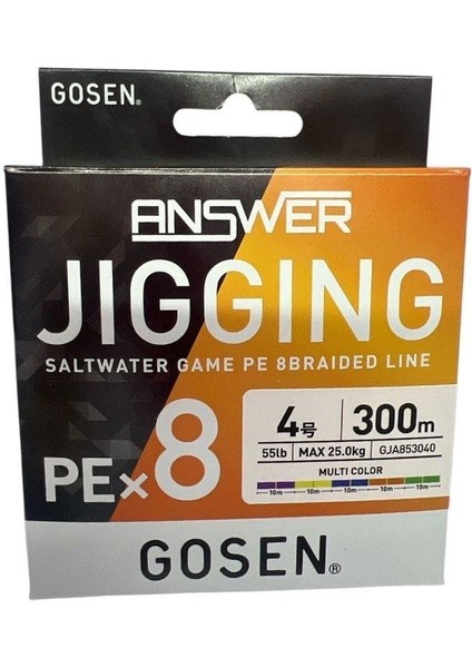 Jigging Answer Pe 8 Örgü Jig ve Tai Rubber Ipi 300MT Multi 55LB