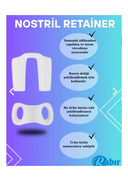 Nostril Retainer Burun Deliği Şekillendirici +3 M Esteticburun Bandı Hediye