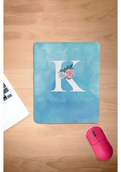 Dikdörtgen, K Harfi Için Mousepad, Bilek Destekli Konforlu Mousepad, Bilgisayar Faresi Pedi, Laptop Aksesuarı