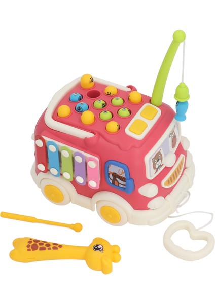 Toddlers Otobüs Çekiç Vurma Oyuncak Çok Fonksiyonlu Öğrenme Eğitim Çekiç Oyunu Müzikal Otobüs Oyuncak Erken Bebek Duyusal Gelişim Kırmızı (Yurt Dışından)