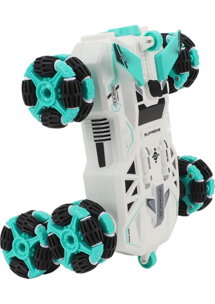 6WD Sürüklenme Dublör Rc Arabalar Çift Taraflı Rc Dublör Off Road Araba ile Işık ve Müzik Sprey Çocuklar Için Oyuncak Araba Erkek Kız Yeşil (Yurt Dışından)