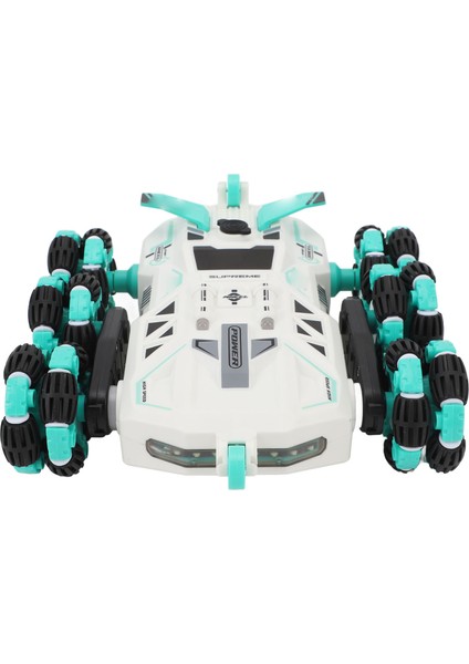 6WD Sürüklenme Dublör Rc Arabalar Çift Taraflı Rc Dublör Off Road Araba ile Işık ve Müzik Sprey Çocuklar Için Oyuncak Araba Erkek Kız Yeşil (Yurt Dışından)