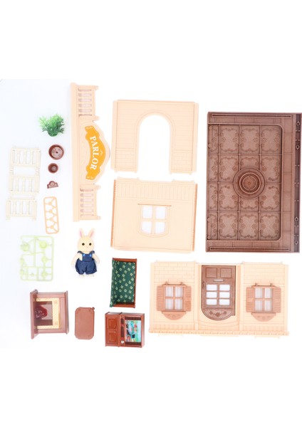 1:12 Ölçekli Bebek Evi Mobilyası Plastik Minyatür Tv Çay Masası Kanepe Şömine Saksı Oturma Odası Dollhouse (Yurt Dışından)