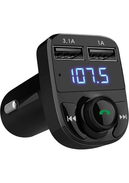 Araç Bluetooth Fm Transmitter Cihazı Araba Mp3 Çalar Oto Çakmaklık Şarj Aleti Radyo Müzik Kiti Aux
