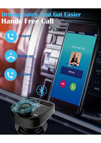 Araç Bluetooth Fm Transmitter Cihazı Araba Mp3 Çalar Oto Çakmaklık Şarj Aleti Radyo Müzik Kiti Aux modelleri