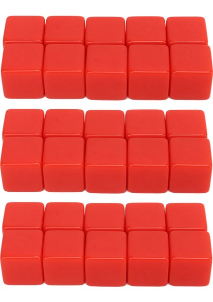 30 Adet 16MM Zar Seti Altı Kenarlı Boş Zarlar Matematik Öğretim Eğitimi Için Küplere Yazma Oyunu Kırmızı (Yurt Dışından)