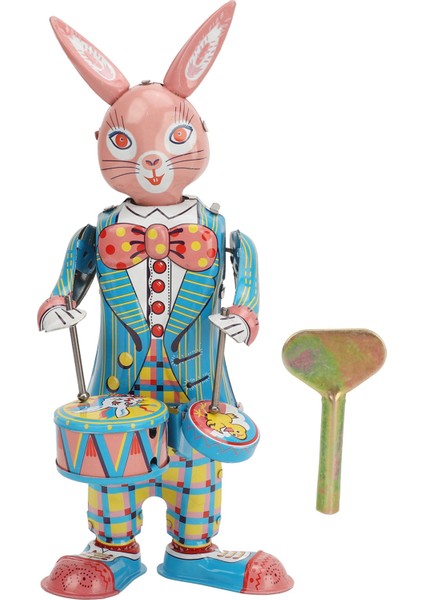 Tavşan Clockwork Oyuncak Retro Metal Sallanan Davul Tavşan Wind Up Oyuncaklar Hediye Koleksiyonu Dekorasyon Için (Yurt Dışından)