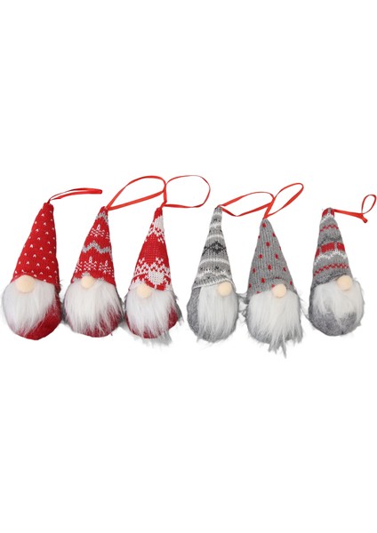 6 Adet Noel Gnome Santa Süsler Pamuk Benzersiz Santa Askı Süsleri Noel Ağacı Için Tatil Şömine (Yurt Dışından)