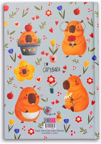 Capybara Çiçekler Sert Kapaklı Defter 14X20 modelleri