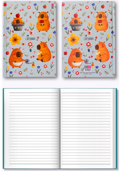 Capybara Çiçekler Sert Kapaklı Defter 14X20 fırsatları