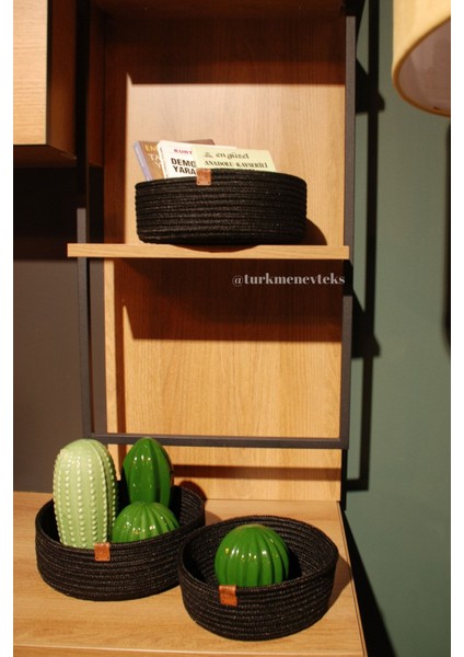 Jüt ,hasır ,sepet, Siyah Sepet , Dekor, Düzenleyici , Ekmek Sepeti ,banyo Sepeti, Üçlü Siyah Takım