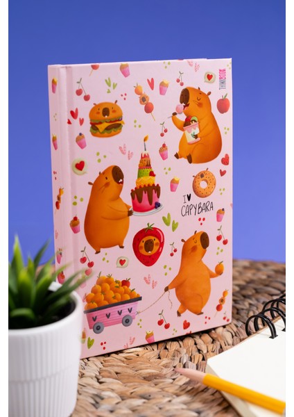 Capybara Pasta Sert Kapaklı Defter 14X20