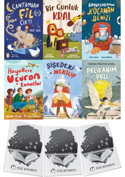 Çantamdan Fil Çıktı-Bir Günlük Kral-Büyükbabamın Kocaman Denizi-Hayallere Uçuran Kanatlar-Şişedeki Mektup-Pelikanım Peli - Yeniden Parlayan Güneş 6lı Set + Hediyeli