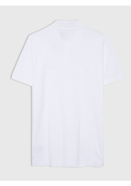 Erkek Beyaz Gap Logo Piqué Polo Yaka T-Shirt