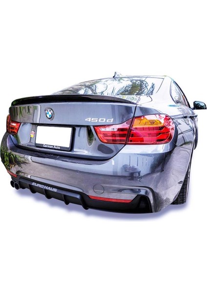 Bmw 4 Serisi F32 F33 F36 M Performance Soldan Çift Çıkış Arka Tampon Eki - Difüzör (Plastik)(Boyasız)
