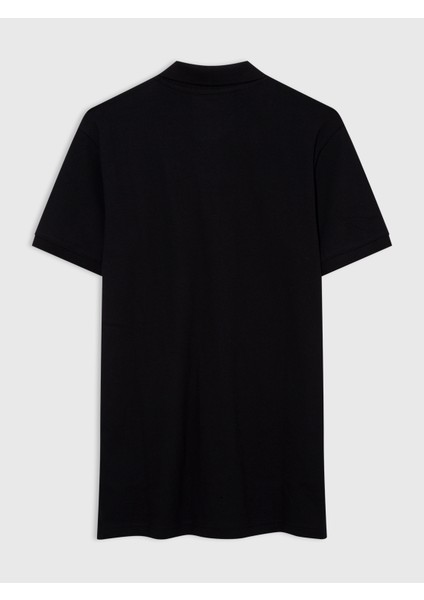 Erkek Siyah Gap Logo Piqué Polo Yaka T-Shirt