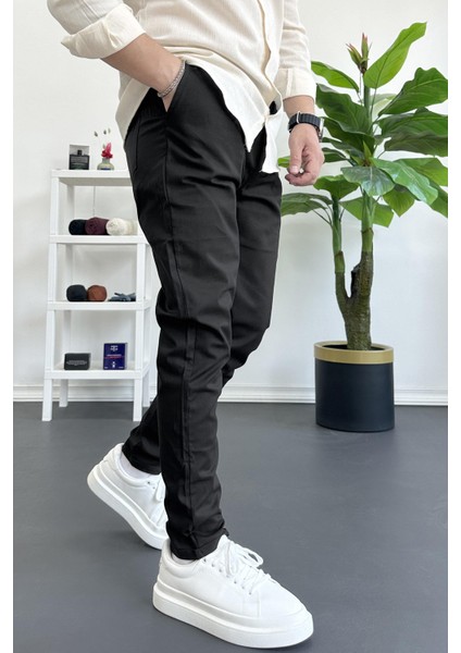 Erkek Dar Paça Jogger Pantolon Siyah EDW384