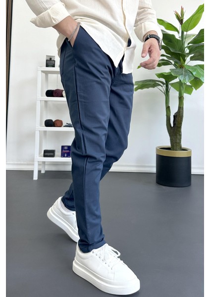 Erkek Dar Paça Jogger Pantolon Lacivert EDW384